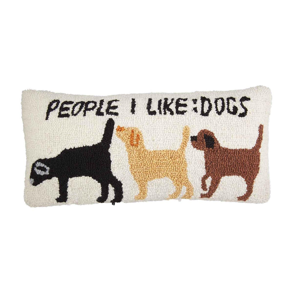 People Dog Hook Wool Pillow