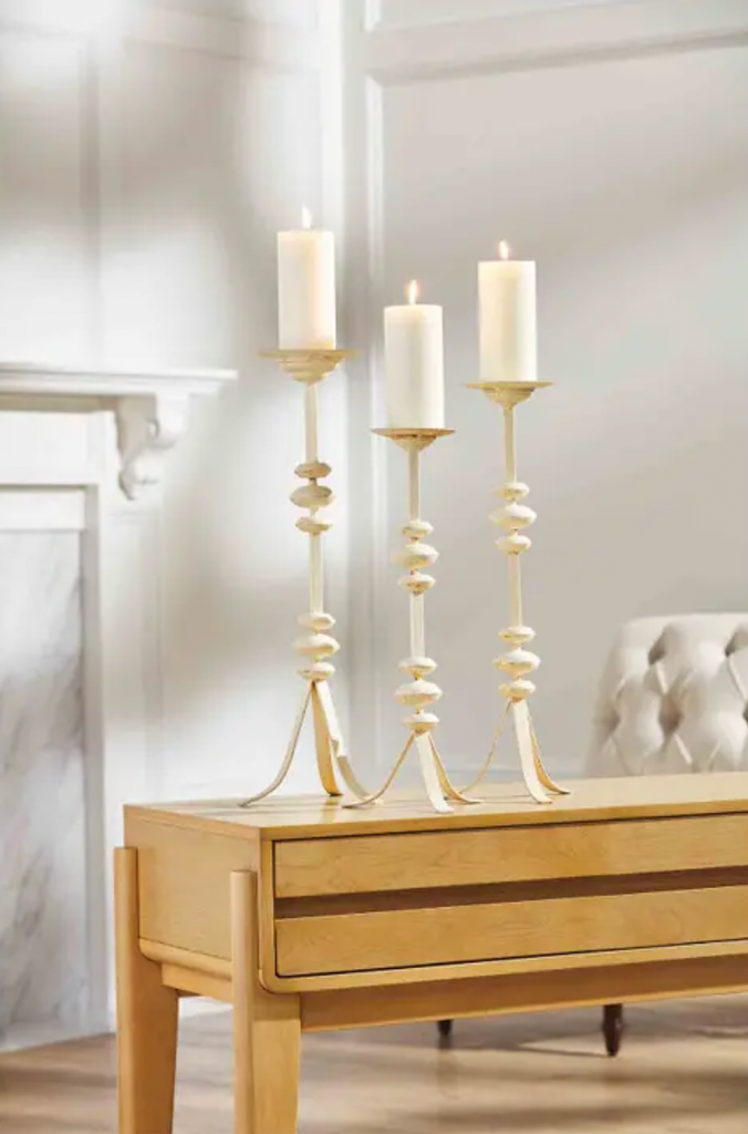 White Distressed Candleholder - 3 sizes available