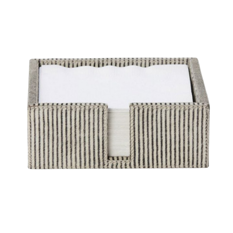 Bandar Brown Candy Striped Cocktail Napkin Tray