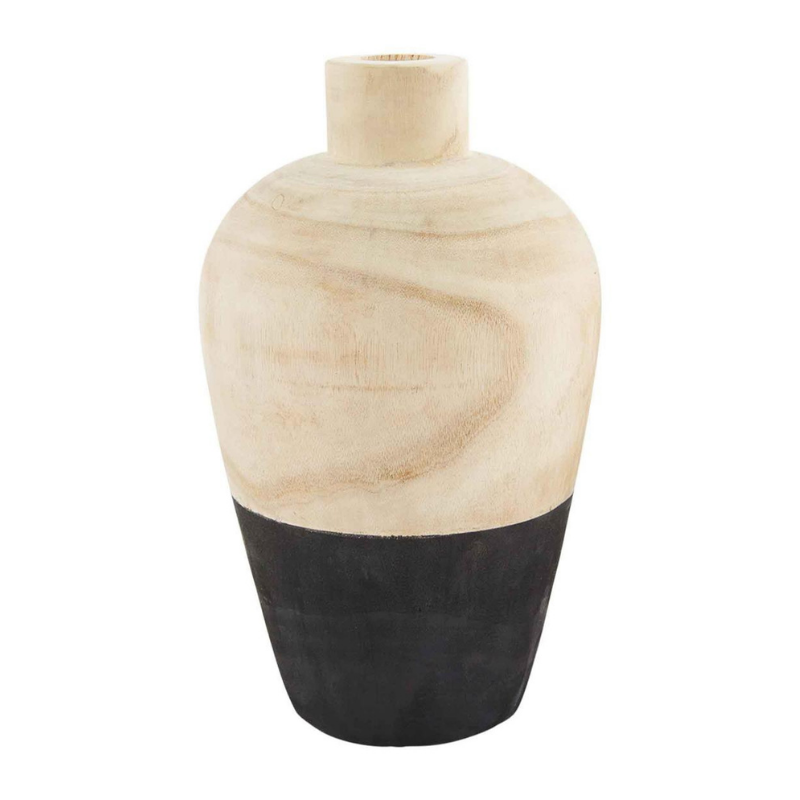 Black Two-Tone Paulownia Vase